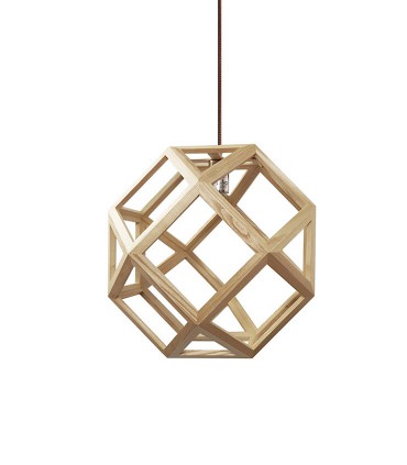 Lámpara de techo madera de forma geométrica ROMERO - Ineslam