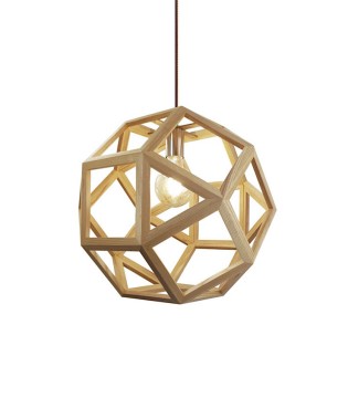 Lámpara de techo madera de forma geométrica ROMERO - Ineslam