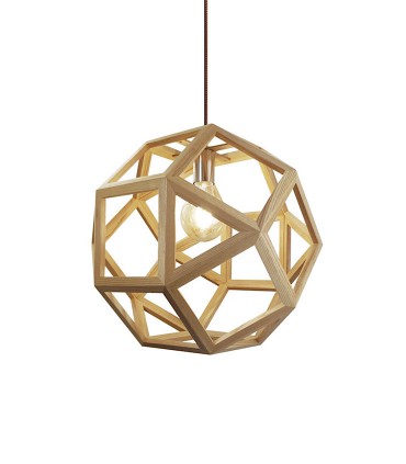 Lámpara de techo madera de forma geométrica ROMERO - Ineslam