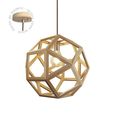 Lámpara de techo madera de forma geométrica ROMERO - Ineslam