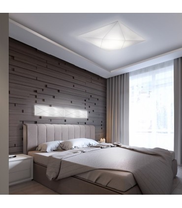 Plafón de techo POLARIS 80 cm tela blanca 4 luces E27 | Olé Lighting
