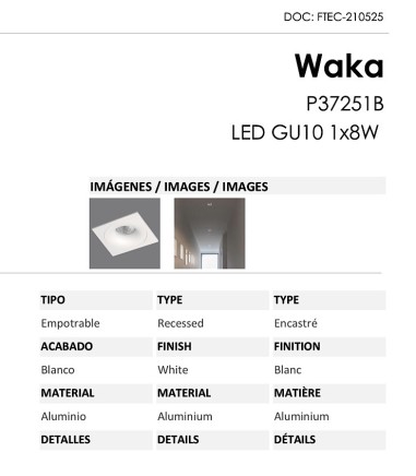 Foco empotrable GU10 Waka - ACB -...