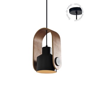 Lámpara colgante nórdica madera blanco o negro MD2314 Ineslam 2