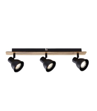 Regleta MIKO 3 focos haya-negro GU10 10269 Jueric