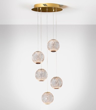 Lámpara de techo AUSTRAL oro 5 luces 32cm - Schuller