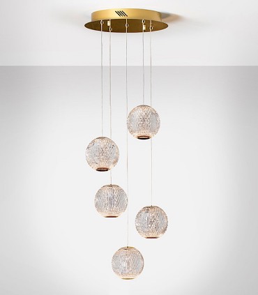 Lámpara de techo AUSTRAL oro 5 luces 32cm - Schuller