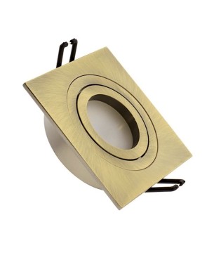 Aro foco empotrable Helium cuadrado oro viejo GU10 2