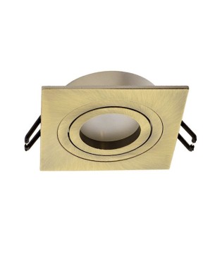 Aro foco empotrable Helium cuadrado oro viejo GU10