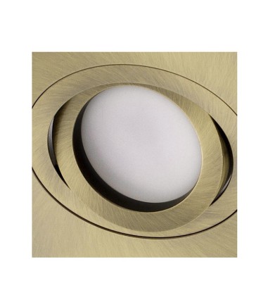 Aro foco empotrable Helium cuadrado oro viejo GU10