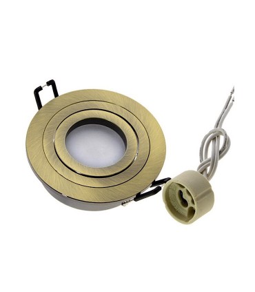 Foco empotrable GU10 Helium redondo 93mm oro viejo