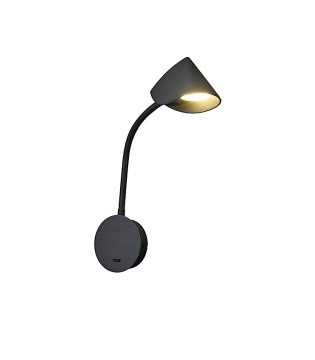 Aplique pared dormitorio led brazo Lector GOA 7.5W Negro 7721 - Mantra