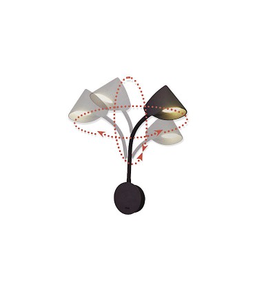 Aplique de pared dormitorio Goa negro 7.5W - Mantra