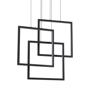 Lámpara de techo FRAME LED Cuadrados 80W negro - IDEAL LUX