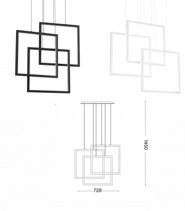 Lámpara de techo LED Frame SP quadrato - Ideal Lux