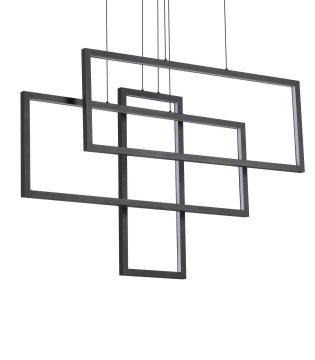 Lámpara de techo LED FRAME Rectángulos 93W negro - IDEAL LUX