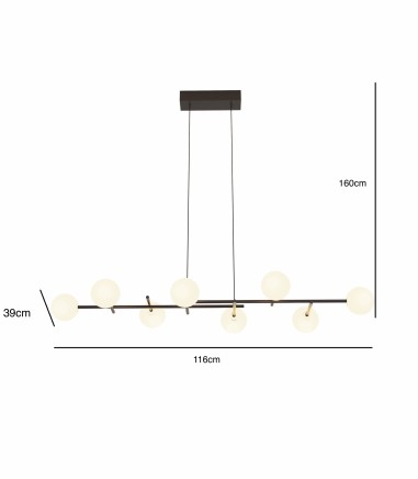 Lámpara lineal de techo Cellar 8 luces - Mantra