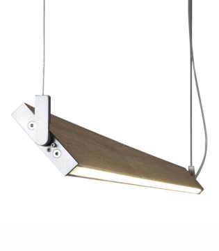 Lámpara lineal LED colgante MANOLO acabado roble/plata 100cm, 120cm - Ole Lighting
