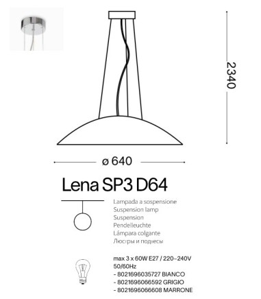Lámpara colgante Lena SP3 - Ideal Lux