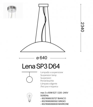 Lámpara colgante Lena SP3 - Ideal Lux