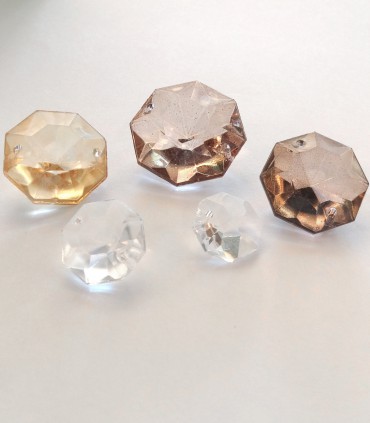 Muestra de los cristales de la combinación Ámbar que conforma la lámpara.