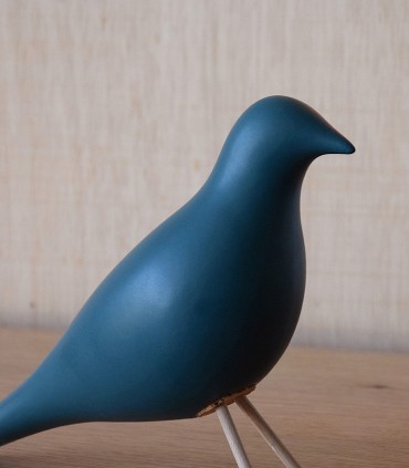 Pájaro cerámico azul petróleo mate