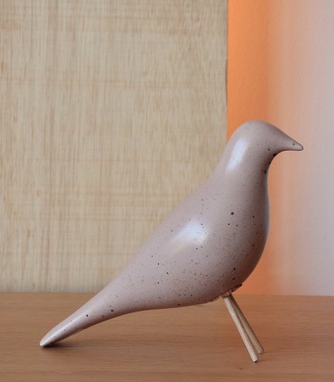 Pájaro cerámico rosa moteado - VP Interiorismo