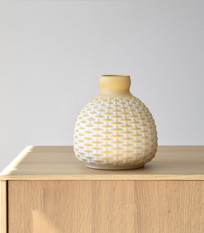 Jarrón decorativo cerámica CESTA 20cm - VP Interiorismo