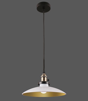Lámpara Colgante 1 Luz Bagao blanco/oro Ø26cm E27 - ACB