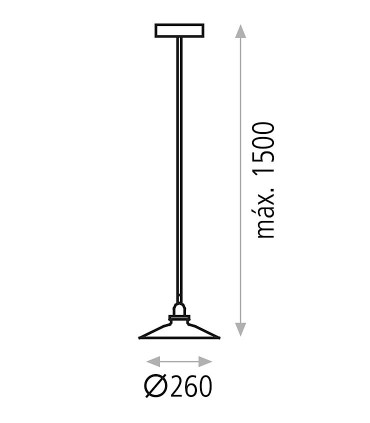 Dimensiones Lámpara Colgante 1 Luz Bagao Ø26cm E27 - ACB