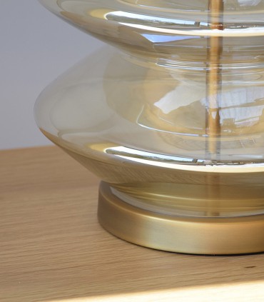 Detalle base Lámpara de mesa salón ZIG ZAG ámbar - VP Interiorismo