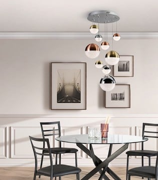 Lampara techo SPHERE 9 luces Multicolor 50cm TRIAC - Schuller 2