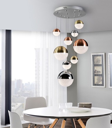 Lampara techo SPHERE 9 luces Multicolor 50cm TRIAC - Schuller