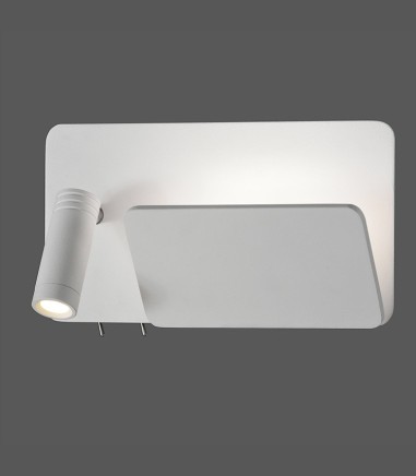 Aplique Laika dormitorio LED Blanco derecha con 2 interruptores - ACB
