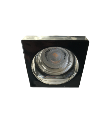 Foco empotrable GU10 cristal negro 80x80 mm