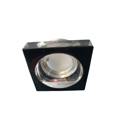 Foco empotrable GU10 cristal negro 80x80 mm