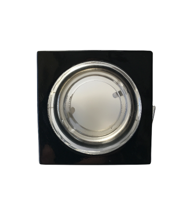 Foco empotrable GU10 cristal negro 80x80 mm