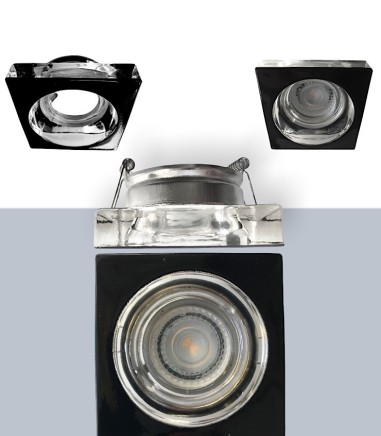 Foco empotrable GU10 cristal negro...