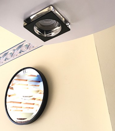 Foco empotrable GU10 cristal negro 80x80 mm