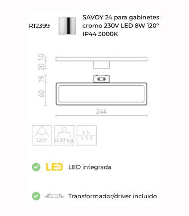 Aplique de pared Savoy IP44