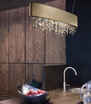 Lámpara suspensión OLÀ S4 OV 100cm bruñido Stand Light- Masiero