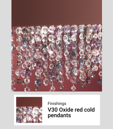 Muestra de combinación de cristales OLÀ S4 OV 100cm óxido rojo - MASIERO