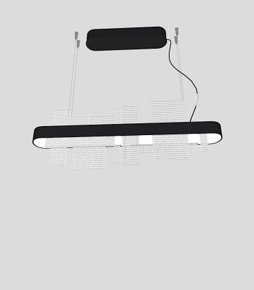 Diseño 3D Lámpara de techo Ribbon Lineal LED NEGRO MATE - Masiero