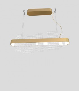 Diseño 3D Lámpara de techo Ribbon Lineal LED BRUÑIDO - Masiero