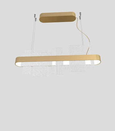 Diseño 3D Lámpara de techo Ribbon Lineal LED BRUÑIDO - Masiero