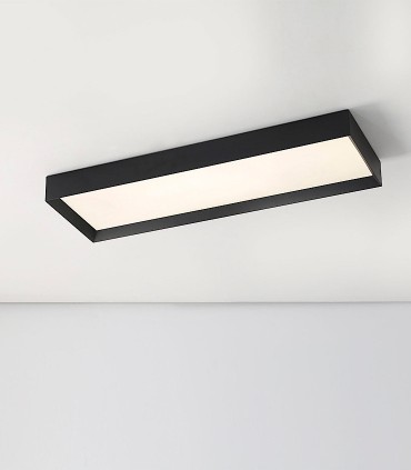 Plafón rectangular Munich LED negro 90cm - ACB