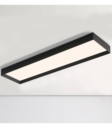 Plafón rectangular Munich LED negro 120cm - ACB