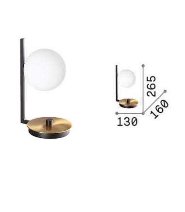 Dimensiones Lámpara de mesita de noche Birds TL1 G9 - Ideal Lux