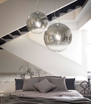 Imagen de ambiente con 2 lámparas Mapa Fade de Ideal Lux de diferente tamaño