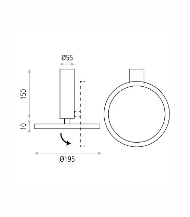 Plafón techo Morgan orientable 18W - ACB
