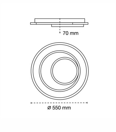 Dimensiones Plafón de techo LED Draco 92W CCT - Cristalrecord